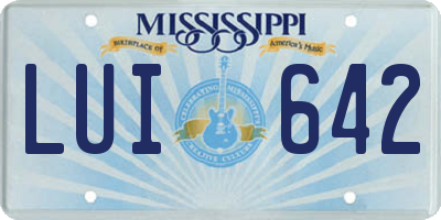 MS license plate LUI642