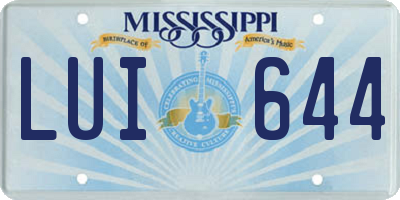 MS license plate LUI644