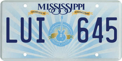 MS license plate LUI645