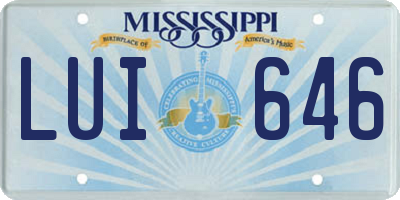 MS license plate LUI646