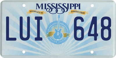 MS license plate LUI648