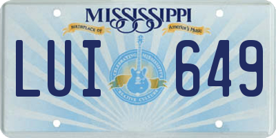MS license plate LUI649