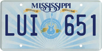 MS license plate LUI651