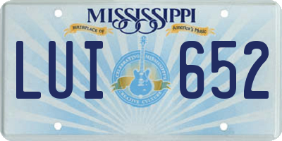 MS license plate LUI652