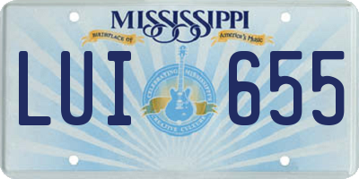 MS license plate LUI655