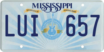 MS license plate LUI657