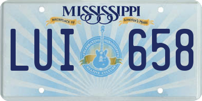 MS license plate LUI658