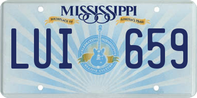 MS license plate LUI659