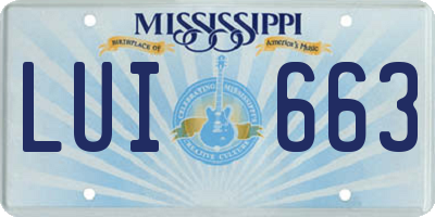 MS license plate LUI663