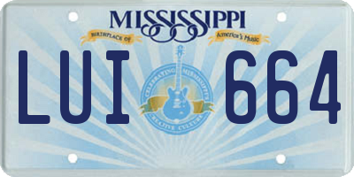 MS license plate LUI664