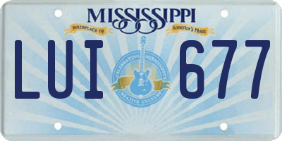MS license plate LUI677
