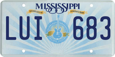 MS license plate LUI683