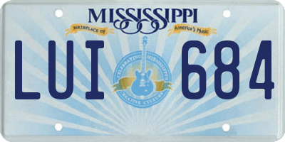 MS license plate LUI684