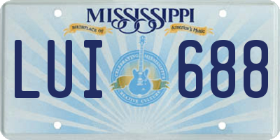 MS license plate LUI688