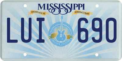 MS license plate LUI690