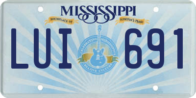 MS license plate LUI691