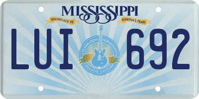 MS license plate LUI692