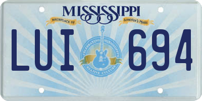 MS license plate LUI694