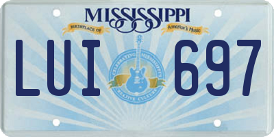 MS license plate LUI697