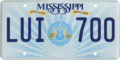 MS license plate LUI700