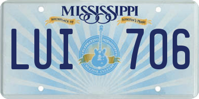 MS license plate LUI706