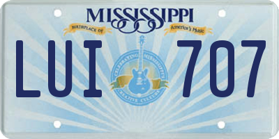 MS license plate LUI707