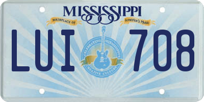 MS license plate LUI708
