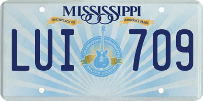 MS license plate LUI709