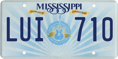 MS license plate LUI710