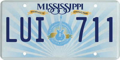 MS license plate LUI711