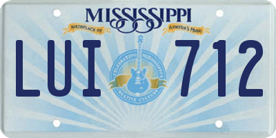 MS license plate LUI712