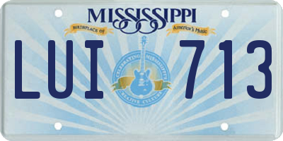 MS license plate LUI713