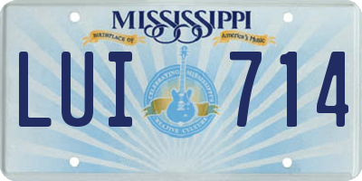 MS license plate LUI714