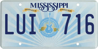 MS license plate LUI716