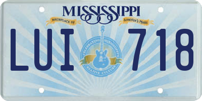 MS license plate LUI718