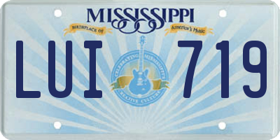 MS license plate LUI719