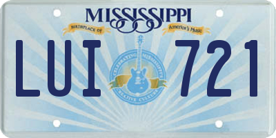 MS license plate LUI721