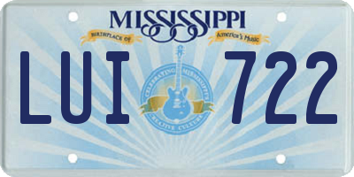 MS license plate LUI722