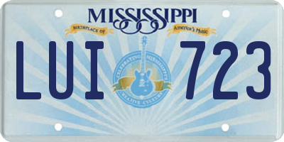 MS license plate LUI723