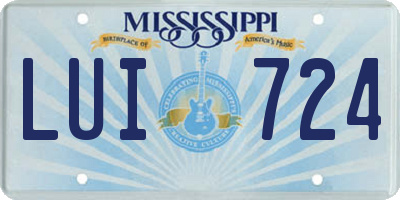 MS license plate LUI724