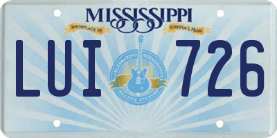 MS license plate LUI726