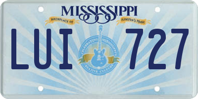 MS license plate LUI727