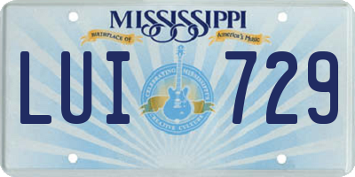 MS license plate LUI729