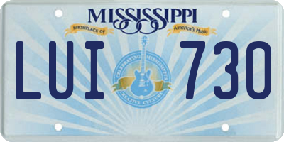 MS license plate LUI730