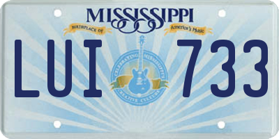 MS license plate LUI733