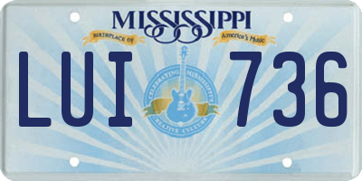 MS license plate LUI736