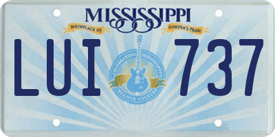 MS license plate LUI737