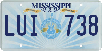 MS license plate LUI738