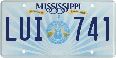 MS license plate LUI741