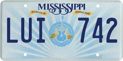 MS license plate LUI742